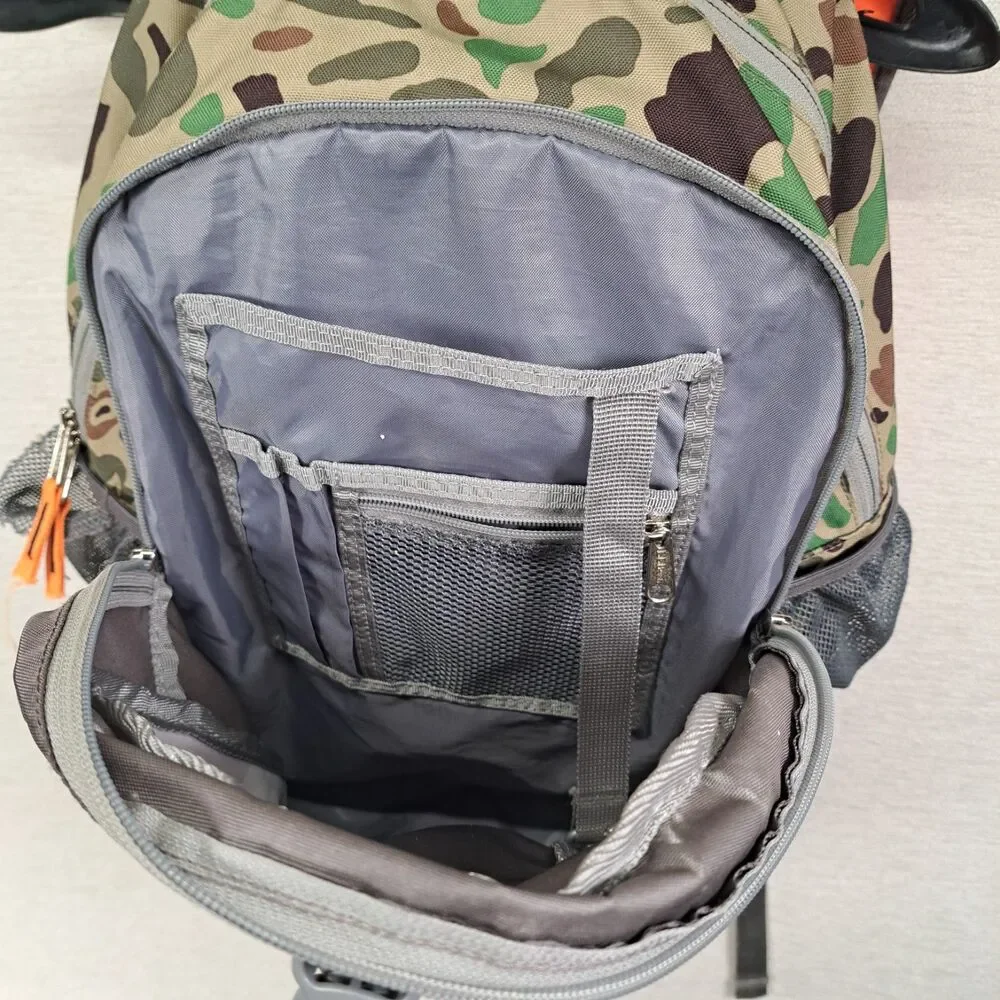 LL Bean Backpack Duck Camo Hunter Orange Pack Original Bookbag Daypack